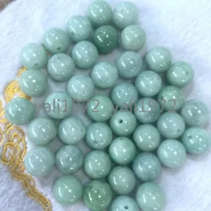 13mm Natural Green Grade A Burma Jade jadeite Gemstone Round Loose Beads - Picture 1 of 6