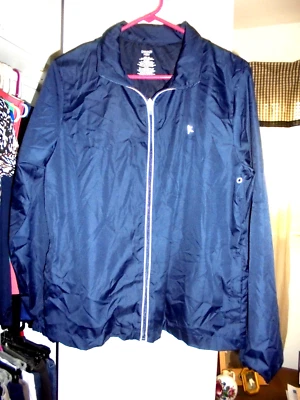 CHAQUETA DANSKIN NOW AZUL MARINO MANGA LARGA CON CAPUCHA CIERRE CREMALLERA COMPLETA JUN 11-13 Foto 1 de 4