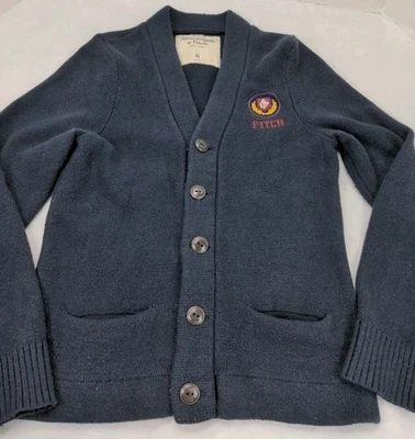 Vintage Y2K Abercrombie & Fitch Cardigan Men's Medium Varsity Preppy *Flaw* - Image 1 of 4