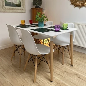 Eames Style Dining Table and 4 Chairs Mid Century Danish Interior design - Picture 1 of 17