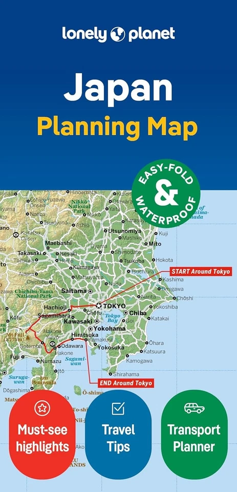 Map Ser.: Lonely Planet Japan Planning Map : Durable Waterproof Travel Map with Easy-Fold Format, Slipcase, Itineraries, Transport Guide and Top Attractions by Lonely Planet (2024, Sheet Map, Folded)