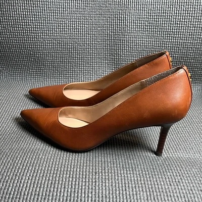 Lauren Ralph Lauren Zapatos de salón para mujer Talla 8B Cuero marrón Puntera de aguja Foto 1 de 4
