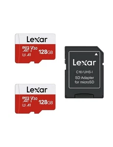 Lexar E-Series 128GB Micro SD Card 2 Pack microSDXC UHS-I Flash Memory Card w... - Picture 1 of 8