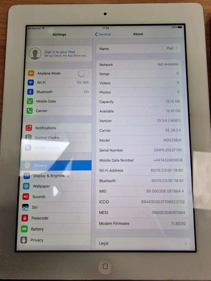 Used Apple iPAD Air Tablet Black - Image 1 of 1