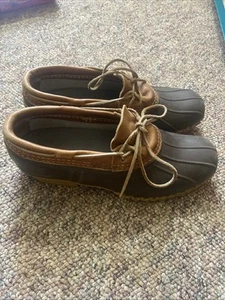 LL Bean Boots Low Caoutchouc Moc Canard Chaussures Hommes 10 Vintage Maine Made Usa - Photo 1/5