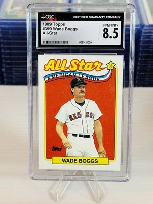 1989 Topps Tiffany #399 Wade Boggs Boston Red Sox All-Star HOF LEGEND - CGC 8.5 - Image 1 of 2
