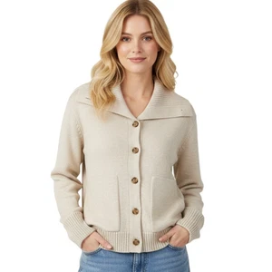 Banana Republic Womens Shawl Collar Cardigan Knit Sailor Sweater Boho Cottage - Picture 1 of 17