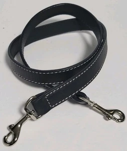 Coach Ersatzband genäht schwarz Leder silber Hardware Karabinerclips 32" - Bild 1 von 11