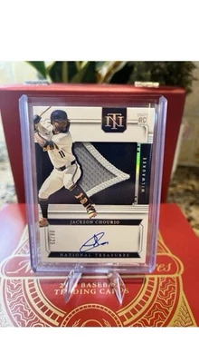 JACKSON CHOURIO 2024 NATIONAL TREASURES ROOKIE PATCH AUTO #SS-JCR 06/25 RPA RC - Image 1 of 2