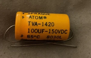 Sprague Atom TVA-1420 100UF - 150VDC - Picture 1 of 4