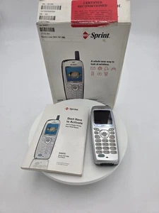 Vintage Sanyo SCP-4900 Silver & Gray (Sprint) W/ box and Manual (Untested) - Picture 1 of 11
