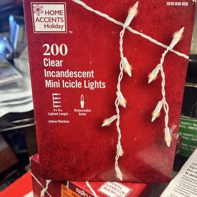 Home Accents 1000 Mini Icicle Lights Clear White Wire Wedding Christmas 45 Ft - Image 1 of 4