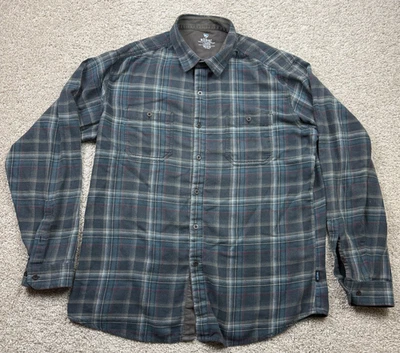 Camisa de franela fugitiva KUHL para hombre grande azul a cuadros manga larga botón multicolor Foto 1 de 4