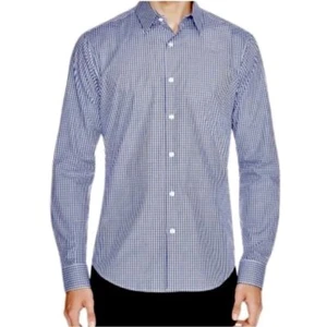 THEORY Mens Gingham Long Sleeve Button Down Shirt - Picture 1 of 6