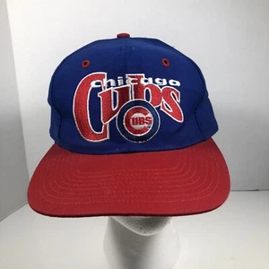 Vintage Chicago Cubs The Game Big Logo Fitted Hat Sz 7 3/8 Official MLB - Picture 1 of 10