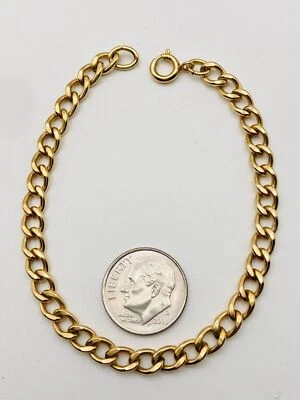 "Brazalete de cadena de eslabones rellenos de oro de 4,5 mm de 7,25""" Foto 1 de 4