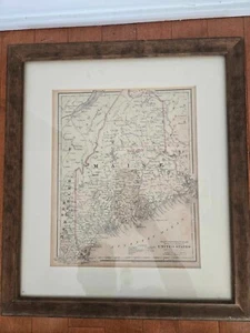 ANTIQUE 1879 Framed Map of MAINE from Colton's Common School Geography - Picture 1 of 15