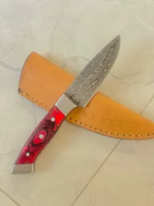 NOORAKI Handmade steak knife Damascus Steel with sheath 256 Layers - Picture 1 of 5