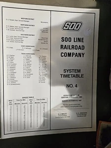 Soo Line Timetable #4 (10/25/1987)(Used) - Picture 1 of 4