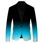 Men's 3D Gradient Color Suit Jacket Printed Pocket Lapel Button Up Suit Jacket
