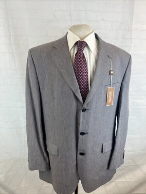 NUEVO CON ETIQUETAS Blazer Michael Kors Hombre Azul Gris Lino 44R $595 Foto 1 de 4