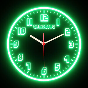 GamerTag Game Room Personalized Custom Made Night Light Flexible Neon Wall Clock