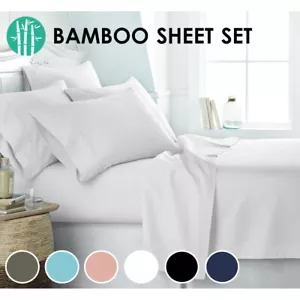 2000TC Bamboo Blend Cooling Sheet Set Ultra Soft Breathable Flat Sheet - Picture 1 of 14