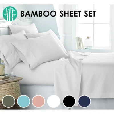 2000TC Bamboo Blend Cooling Sheet Set Ultra Soft Breathable Flat Sheet - image 1 of 4