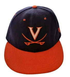 Virginia Cavaliers HOOS Hat Cap Fitted Men's Blue/Orange Size 7 New Era 59Fifty - Picture 1 of 6