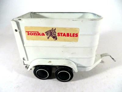 Remolque vintage Tonka 1970 establos para caballos metal blanco 6,5" L modelo 52620 Foto 1 de 4