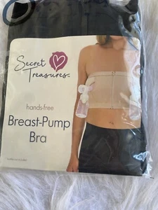 Secret Treasures Breast Pump Bra Womens Size Medium Black Wireless Front Closure - Picture 1 of 5