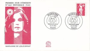 Enveloppe 1er jour 1663 1989 Marianne de Louis Briat - Foto 1 di 2