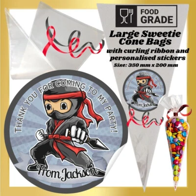 Personalised Ninja DIY Personalised Sweetie Cone Kit Party Bag Candy Cone Kit - Image 1 of 4