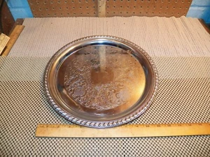 Vintage IRVINWARE 12" Silver Plate Round Serving Tray - Made In USA - Bild 1 von 4