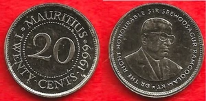 MAURITIUS . 20 CENTS 1999 . SPL / A. UNC - Bild 1 von 1