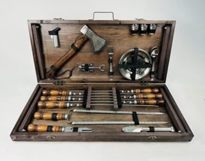 Skewers set grill set tools shashlik mangal grill in case-table UKRAINE (7502) - Picture 1 of 7