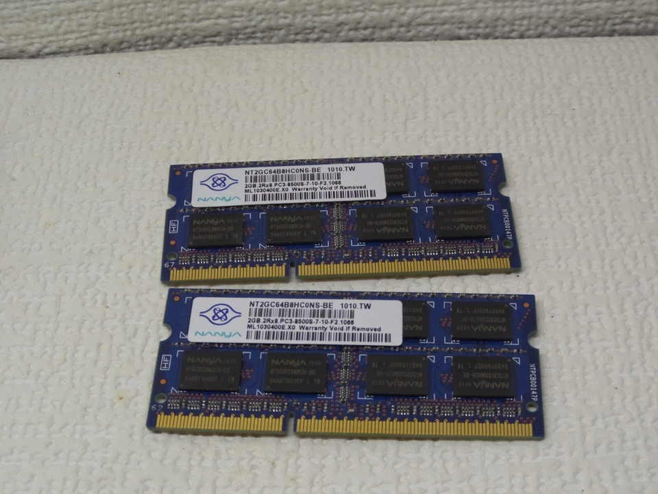 NANYA  4GB (2 x 2GB)  2Rx8 PC3-8500S-7-10-F2 DDR3 RAM Memory HMT125S6TFR8C-G7 - Image 1 of 1