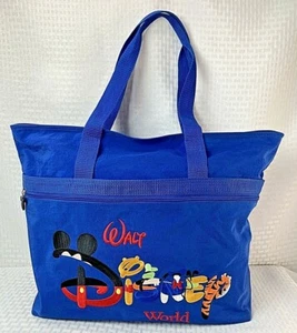 Disney Figuren Nylon Tragetasche Tragetasche blau groß MICKEY POOH GOOFY DONALD - Bild 1 von 11