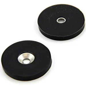 Rubber Coated N42 Neodymium Magnet - 40mm x 5mm x 6.2mm c/sink - 5kg Pull - Picture 1 of 1
