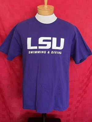 RARE LSU Tigers Swimming & Diving Shirt College Varsity Sport Football Baseball - Image 1 of 4