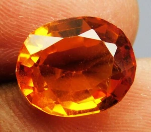 7 Carat Oval Cut Sparkling Sri Lanka CERTIFIED A+ Natural Fire Orange Sapphire - Picture 1 of 12