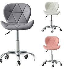 Cushioned Computer Desk Office Chair Chrome Legs Lift Swivel Adjustable Height