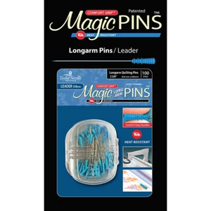 MAGIC PINS LONG ARM LEADER QUILTING 100 Count ~ .8 MM 2 3/8" Pins COMFORT GRIP - Picture 1 of 1