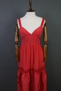 Missoni Red Sleeveless Strapless Neckline Tiered Skirt Maxi Dress Size 6 - Picture 1 of 19