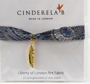 Cinderella B Liberty Art Fabric 22 carat gold plated Feather Bracelet - Picture 1 of 3