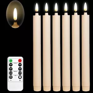 6 piezas velas LED parpadeantes sin llama palos luces con control remoto a batería - Imagen 1 de 7