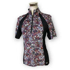 Keritts Size Small Purple Black Equestrian Jersey Top Short Sleeve 1/4 Zip