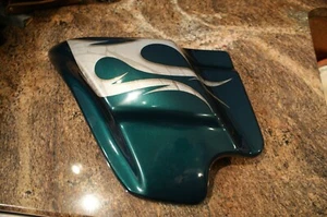 NOS Genuine HARLEY-DAVIDSON Radical Paint LEFT Frame Side cover Green/ silver - Imagen 1 de 3