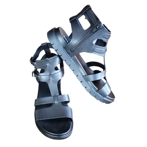 MIA Womens Black Gladiator Sandals Size 9 Buckle & Zipper Closure NIB - Picture 1 of 12