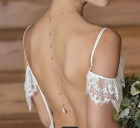 Crystal Wedding Backdrop Necklace For Women Bridal Long Cubic Zirconia